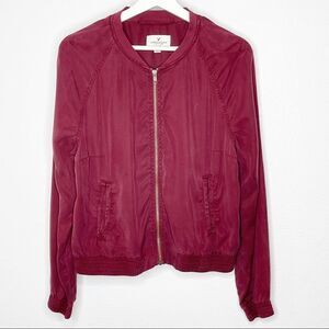 American Eagle Outfitters maroon zip up lightweight jacket
